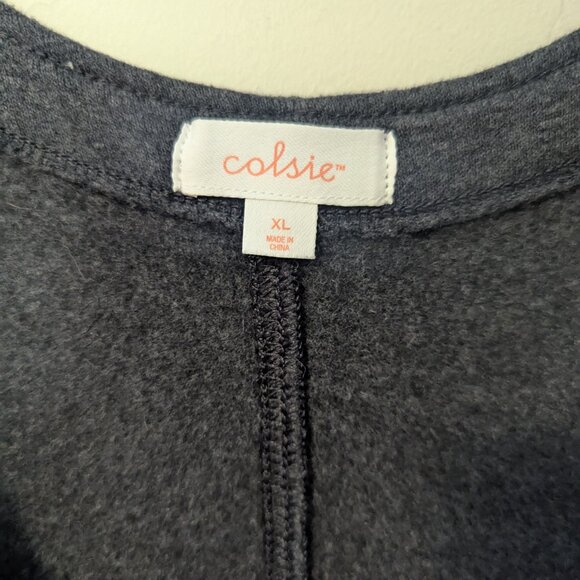 NWT Colsie Fleece Jumpsuit Romper Loungewear Grey Size XL Crop Cozy Pockets Boho - Picture 3 of 8